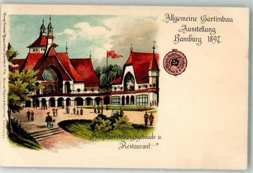 Hamburg Allgeneine Gartenbau Ausstellung 1897 Haupt Ausstellungs Gebäude