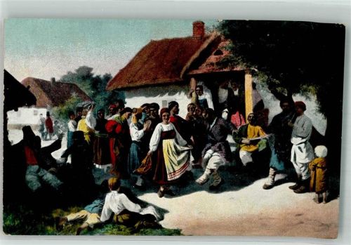 Hochzeit in Matorossia Tracht Tanz sign. Trutowski