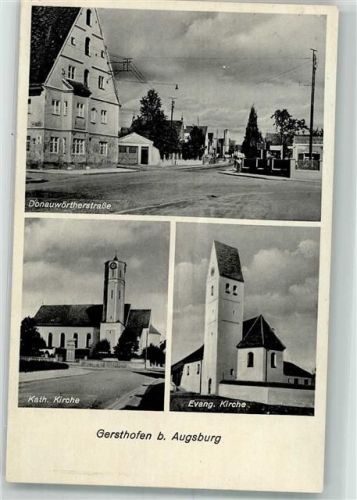 Gersthofen Donauwötherstraße Kath. Kirche Ev. Kirche