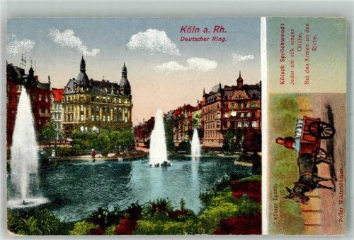 Köln Deutscher Ring 1917 Deutscher Ring Wasserfontainen Kölner Typen Poller Milchmädchen