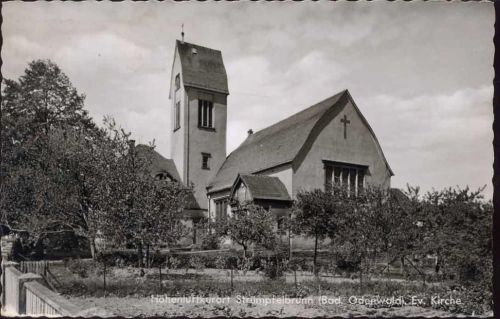 um 1950-60 Waldbrunn, Kirche im Ortsteil Strümpfelbrunn AKU1