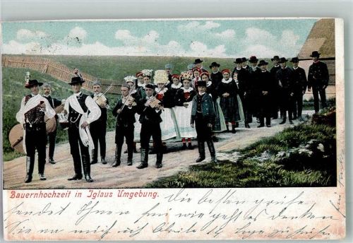 Jihlava Iglau Foto AK Tracht Bauernhochzeit