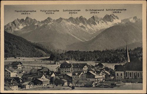 Seefeld um 1920-30 Seefeld im Taunus mit den Kalkkögeln,Chizzali