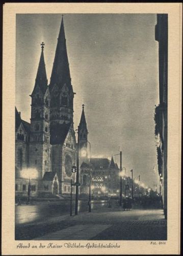 um 1940 Berlin: Kaiser Wilhelm Gedächniskirche,Schmelzer-Nicolai-Verlag K.-G.