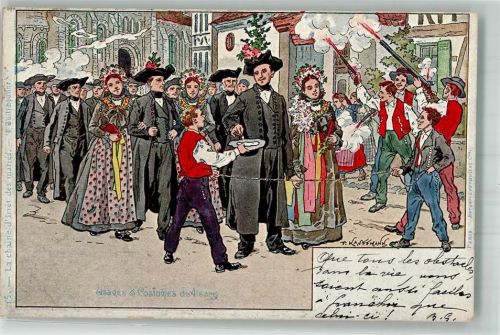 1902 Nr. 15 sign. Kauffmann Brauchtum La chaine irret des marries