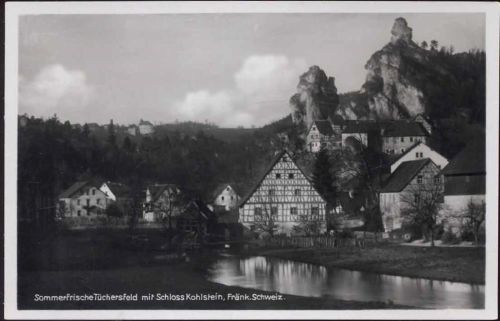 um 1930/40 Pottenstein: Schloss Kohlstein, fränkische Schweiz,E. von Leistner AKU1