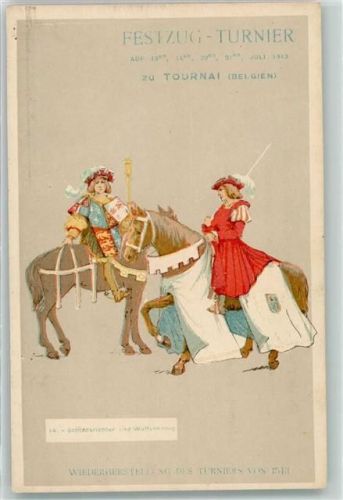Tournai Festzug zu Tournai Nr. 14 Mittelalter AK