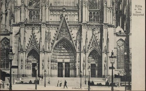 um 1906 Köln, Südportal vom Dom,Eduard Hölzermann