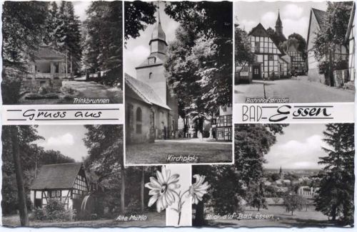 Bad Essen, 5 Ansichten, Bahnhofstraße, Kirche,Cramers Kunstanstalt AKU1