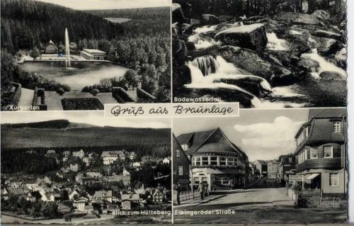 1950/60 Braunlage: Kurgarten, Badewasserfall, Elbingröder Str.,Schöning & Co