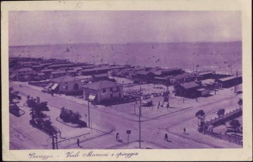 1929 Viareggio, Strand, Ansicht (beach, view), Italien (Italy).,Rotocalcografia Civicchioni AKU2