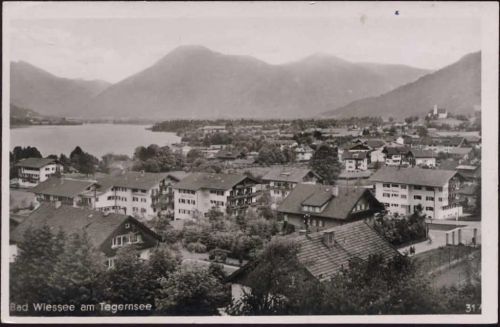 1952 Bad Wießee, im Hintergrund ein Teil des Tegernsees,Max Stadler Kunstverlag Ottobrnun AKU1