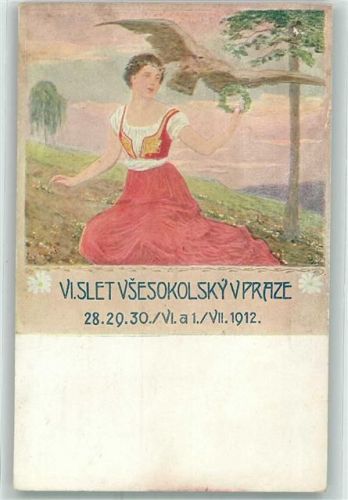 Prag 1912 Turnfest VI Slet Vsesokolsky Frau Falke
