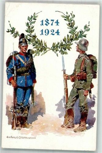 1874-1924 Uniform Festkarte 50jähr. Bayer. Kriegerbund