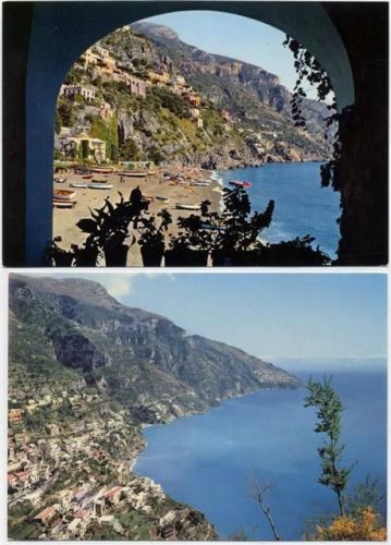 um 1980/90 Italien, Positano: Gesamtansicht, Strand von -Buca di Bacco-,Brunner & C. AKU1