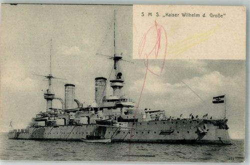 1905 SMS Kaiser Wilhelm d. Große + Dampfpinasse