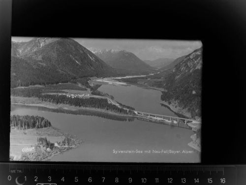 83661 W8172 Fall GLASNEGATIV Sylvenstein-See m.Neu- Fall