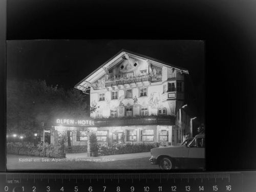 82431 W8113 Kochel a. See GLASNEGATIV Alpen- Hotel Schmied