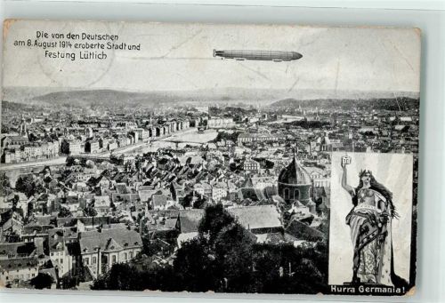 Liege Zeppelin Denkmal Germania Feldpost WK I