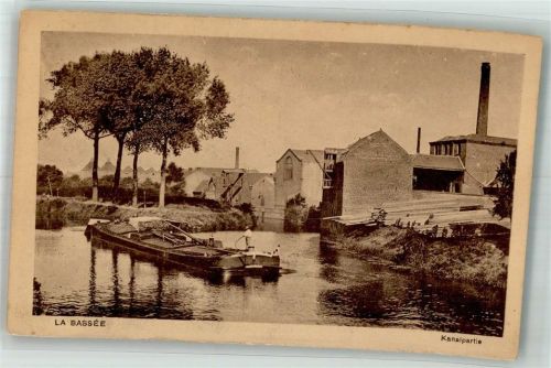 La Bassee 1917 Fabirk Kanalpartie Frachtschiff