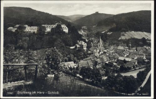 06547 O4713 Stolberg um 1930/40 - Stolberg im Harz, Ansicht (view), Schloß (castle),Stengel AKU2