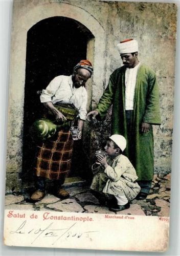 Konstantinopel Istanbul 1905 Foto AK Tracht Mann Wasserverkäufer