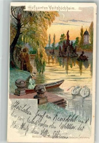 Veitshöchheim 1898 Hofgarten Adelskorrespondenz Künstlerkarte