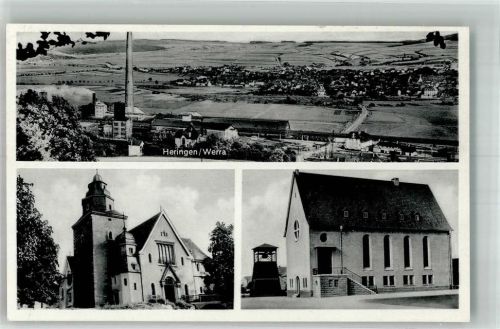 Heringen 1954 Fabrik Kirche Notopfermarke Berlin