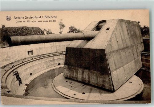 Bredene Deutsche Batterie 380 m/m mit gepanzertem Käfig