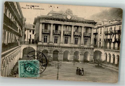 San Sebastian 1907 Plaza de la Constitucion Marke Bildseitig
