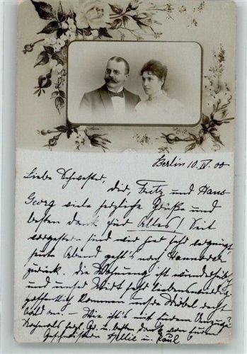 Berlin Mitte 1900 Portrait eines jungen Paares Ort lt. Stempel