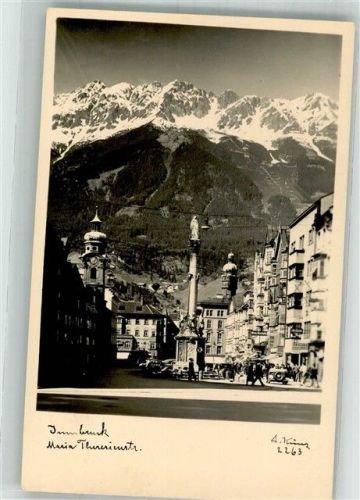 Innsbruck 1950 Maria Theresienstrasse Denkmal Säule