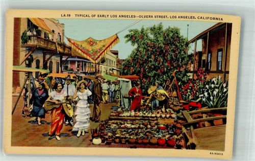 Los Angeles 1945 Marktszene Tracht Olvera Street