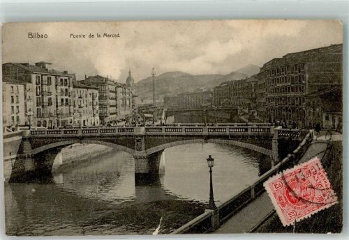 Bilbao 1907 Puente de la Merced Marke Bildseitig
