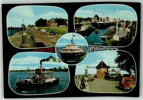 Brunsbüttelkoog Lotsenhaus Schleuse Fähre Fährschiff Auto Boot VW Käfer
