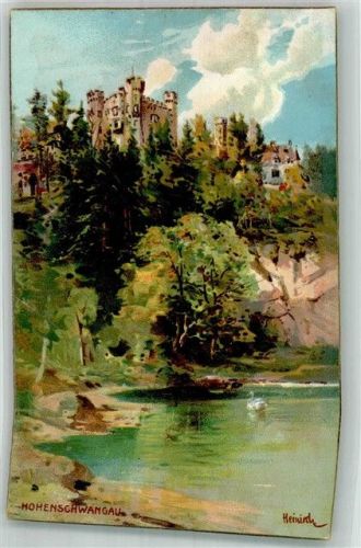 Hohenschwangau Schloss sign. Heinisch Künstlerkarte