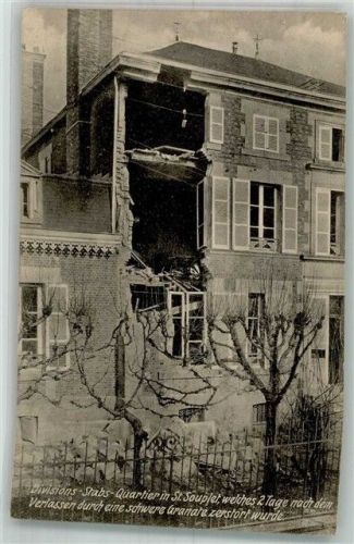 Saint-Souplet Feldpost WK I 24.Res.Div. Stabsquartier zerstört
