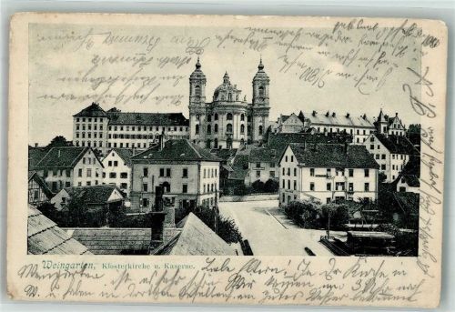 Weingarten 1904 Klosterkirche mit Kaserne