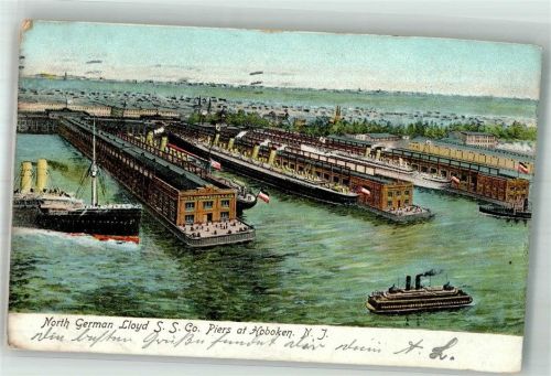 Trenton 1906 Hafen North German Lloyd S.S.Co. Piers Hoboken