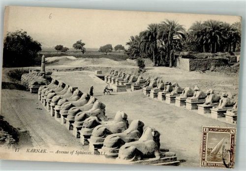 Karnak Denkmal Avenue of Sphinxes Marke bildseitig