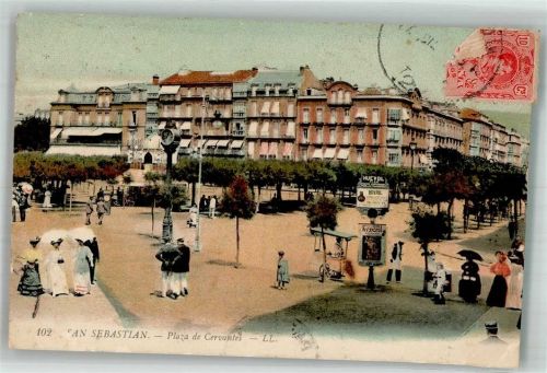 San Sebastian Plaza de Cervantes Marke bildseitig