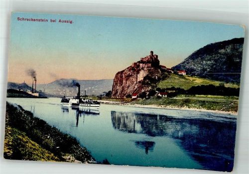 Usti nad Labem 1917 Raddampfer Burg Schreckenstein