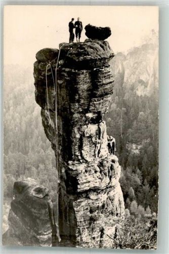 Lohmen Bergsteiger auf der Wehlnadel Fotograf Hans Pritzel