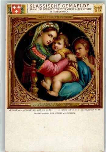 Firenze 1903 sign. Santi, Raffael Madonna della Sedia im Palazzo Pitti
