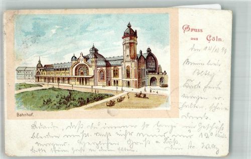 Köln Altstadt-Nord 103 1899 Lithographie Bahnhof