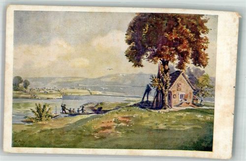 Grimma Fährhaus Hösgen Künstlerkarte Nr. 7