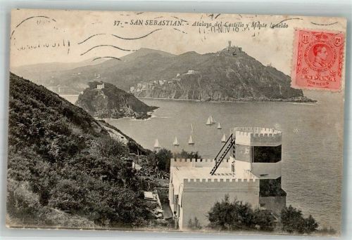 San Sebastian Atalaya del Castillo y Monte Igueldo Marke bildseitig
