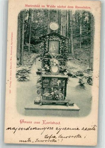 Karlovy Vary 1899 Marienbild im Walde