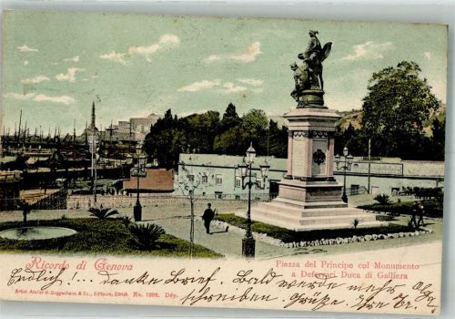 Genova 1903 Denkmal Defarri Duca Piazza del Principe