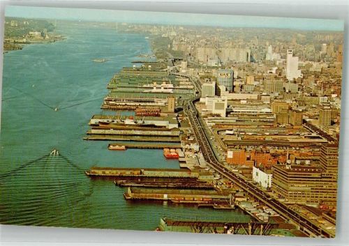 New York City Hafen Hudson River Fliegeraufnahme